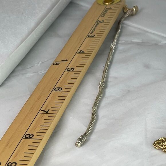 Pandora Moments charm bracelet 14K clasp & sterling snake chain. - Picture 7 of 9